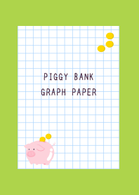 PIGGY BANK GRAPH PAPER/RED/GREEN