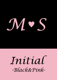 Initial "M&S" -Black&Pink-