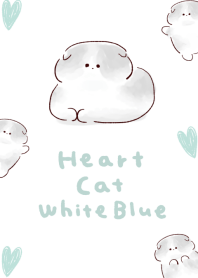 むっちりねこ ハート ホワイト ブルー