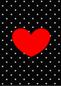 Dot heart x(red)
