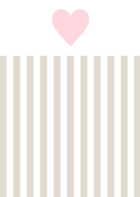 Light Brown Stripe & Pink Heart.