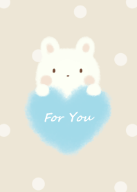もこもこハート -うさぎ- ベージュ ドット2