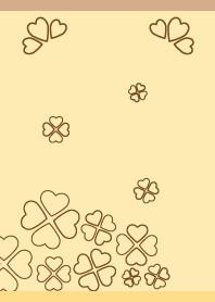 ハートの四葉02　薄茶と黄色