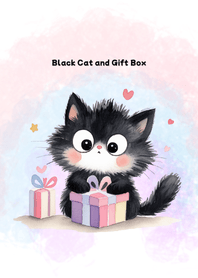 Black Cat and Gift Box