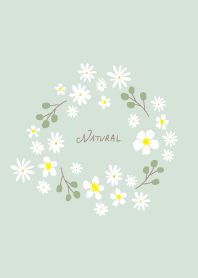 white flowers and olive wreath20 Japan