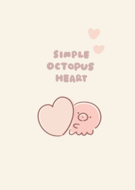 simple octopus heart beige.