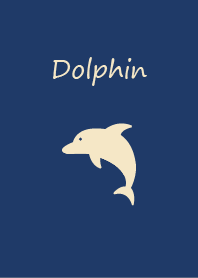 Dolphin on deep blue background