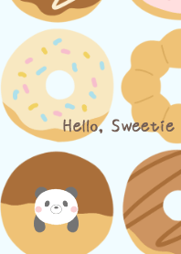 Panda and Donuts blue