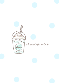 Chocolate mint frappe -white- dot