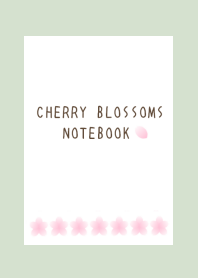 CHERRY BLOSSOMS NOTEBOOKj-GREEN BEIGE