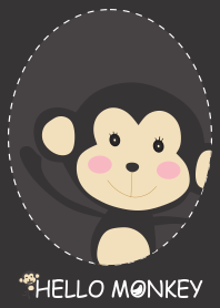 Simple Black Hello Monkey