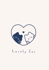 Pair Cats in Heart(line)|peach ash 07.