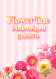Flower line Pink striped pattern