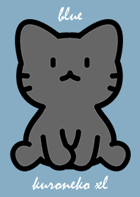 sitting black cat XL dull blue.
