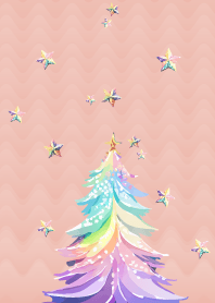 pink & blue 星とツリー