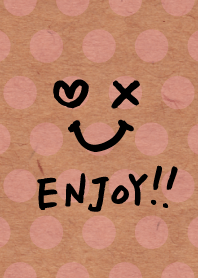 Enjoy!!-Kraft paper Pink dot-joc