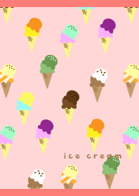 Summer ice cream02on red JP
