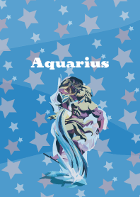 Aquarius constellation on blue
