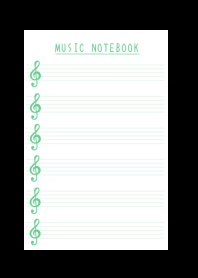 GREEN COLOR MUSICAL NOTESj-BLACK