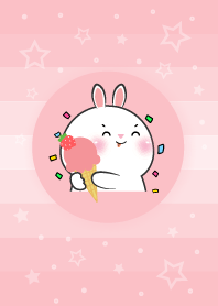 Simple White Rabbit Love Pink Theme
