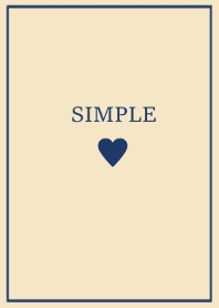 SIMPLE HEART =navy beige=