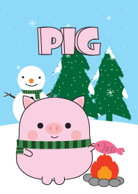 Winter Pink Pig Theme