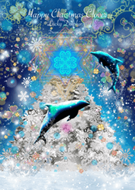 Happy Christmas clover Lucky Dolphin