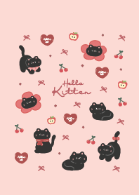 Kitten black cute : pink :D