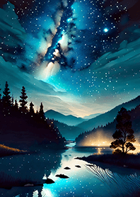 Beautiful starry night view#2290