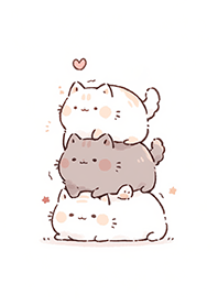 貓咪堆高高❤️插畫風