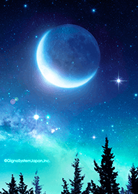 癒される♪幻想的な夜空と三日月