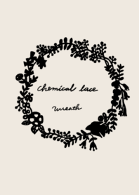 chemical lace wreath black&ivory