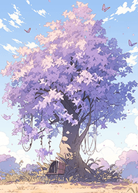 Beautiful purple flowering tree_Blue JP