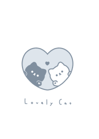 kittens in Heart/blue gray white.