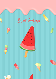 Verão doce, sorvete colorido