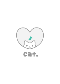 Cat Musical note - White