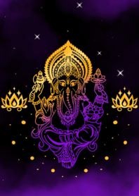 พระพิฆเนศ มูเตลู นีออน สีม่วง