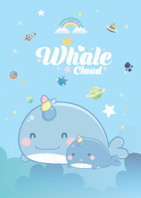 Whale Unicorn Cloud Galaxy Light Blue