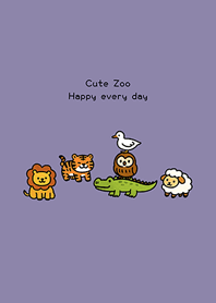 可愛的簡約動物園2(莫蘭迪紫色)