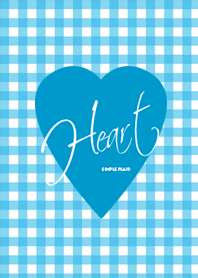 Gingham check & heart (blue) @SUMMER