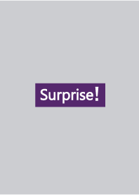 "Surprise" tag. Purple & gray.