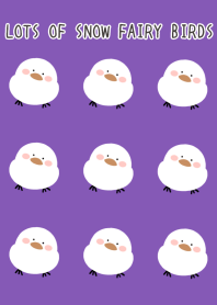 LOTS OF SNOW FAIRY BIRDS-PURPLE-YELLOWj