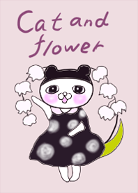Theme of a cat and the flower