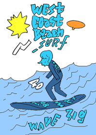 Big wave surfing blue white