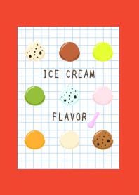 ICE CREAM FLAVOR GRAPH PAPER/RED