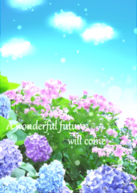 さわやかあじさい・青空の下