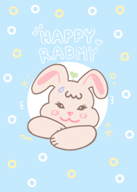 Happy rabbit (blue)