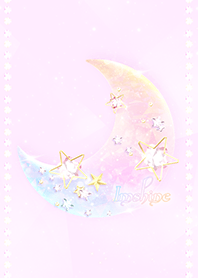 Crystal Pink Gold Moon