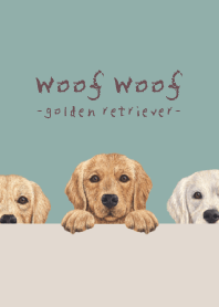 Woof Woof -Golden retriever- BLUE GREEN