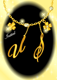 【U&S】イニシャルチャーム運気UP!ゴールド